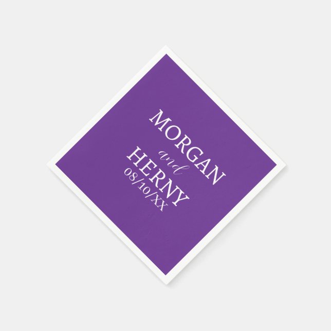 CUSTOMIZED NAME STYLISH MODERN  WEDDING  SERVIETTE (Ecke)