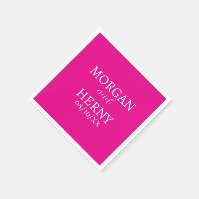 CUSTOMIZED NAME STYLISH MODERN  WEDDING  SERVIETTE (Ecke)