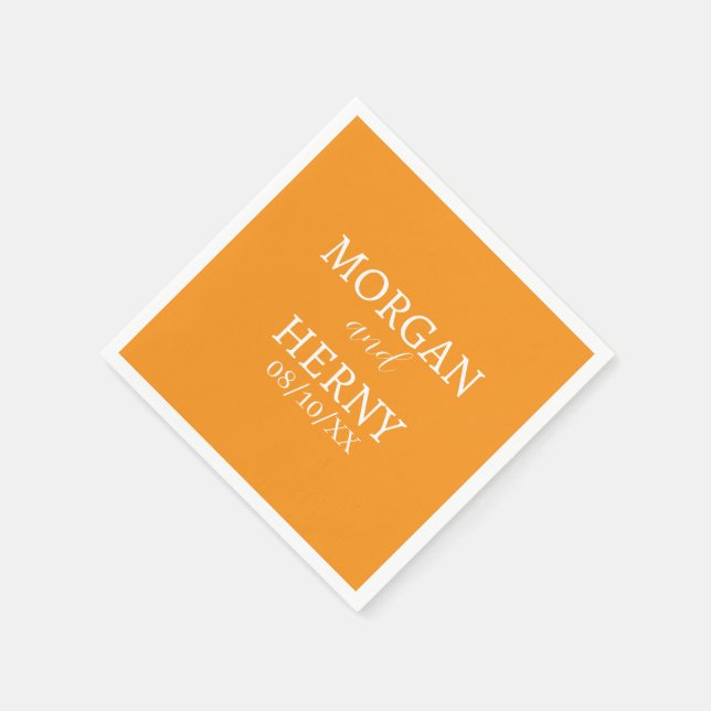 CUSTOMIZED NAME STYLISH MODERN  WEDDING  SERVIETTE (Ecke)