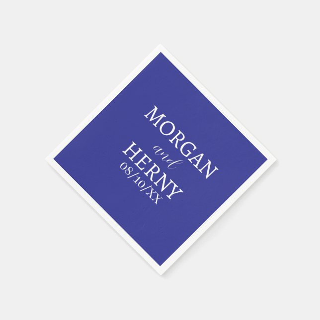 CUSTOMIZED NAME STYLISH MODERN  WEDDING  SERVIETTE (Ecke)