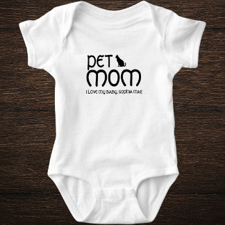 Customized Pet Lover Cat Mom Mother's Day Baby Strampler