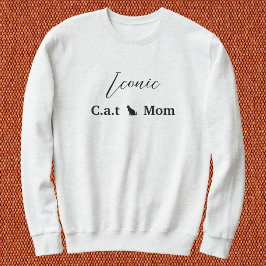 Customized Pet Lover Script Black And Ash Cat Mom Sweatshirt