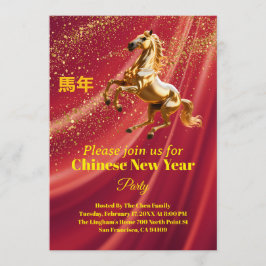 Customized Red & Gold Festive Chinese New Year  Einladung