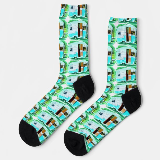 Customized Retro Vintage camper Socken (Linkes Detail)