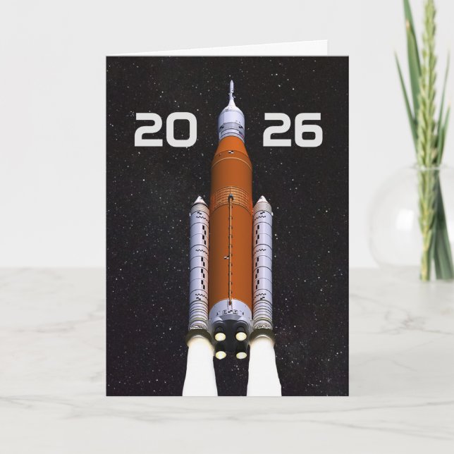 Customized SLS Space Rocket Graduation Party Karte (Vorderseite)