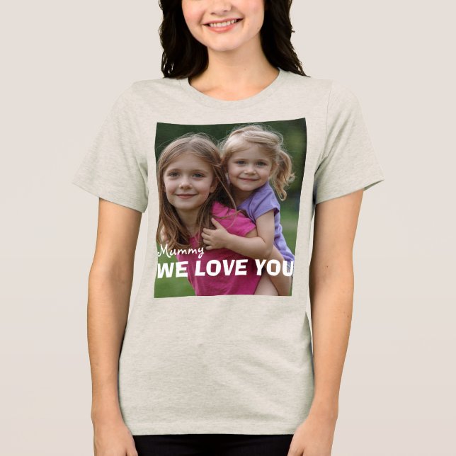 Customized with 2 and text Tri-Blend shirt (Vorderseite)