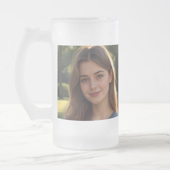 Customized with two photos mattglas bierglas (Links)