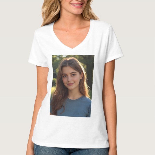 Customized with two photos T-Shirt (Vorderseite)