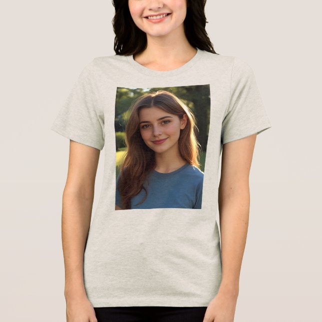Customized with two photos Tri-Blend shirt (Vorderseite)