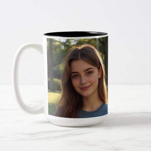 Customized with two photos zweifarbige tasse (Links)