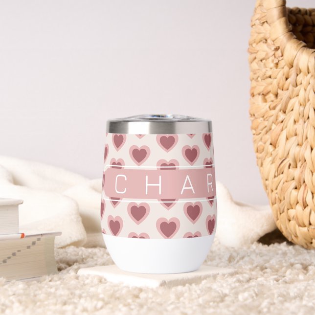 Customized Y2K Heart in Bordeaux Pink Retro (Wohnzimmer (gedreht))