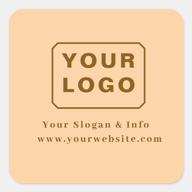 Customized Your Logo Stylish Minimal Business logo Quadratischer Aufkleber (Vorderseite)