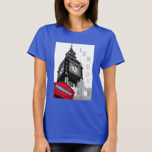 Customizing Royal Blue London Big Ben Clock Tower T-Shirt
