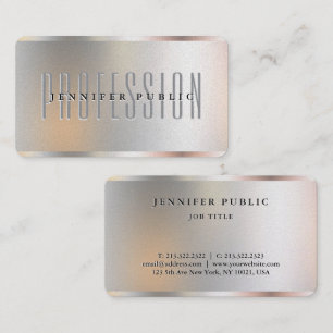 CustomSilver Metallic Look Luxe Premium Pearl Visitenkarte