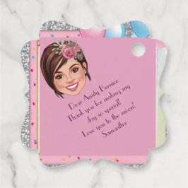 CustomSweet 16 Karikatur Einladung mit Balloons Geschenkanhänger