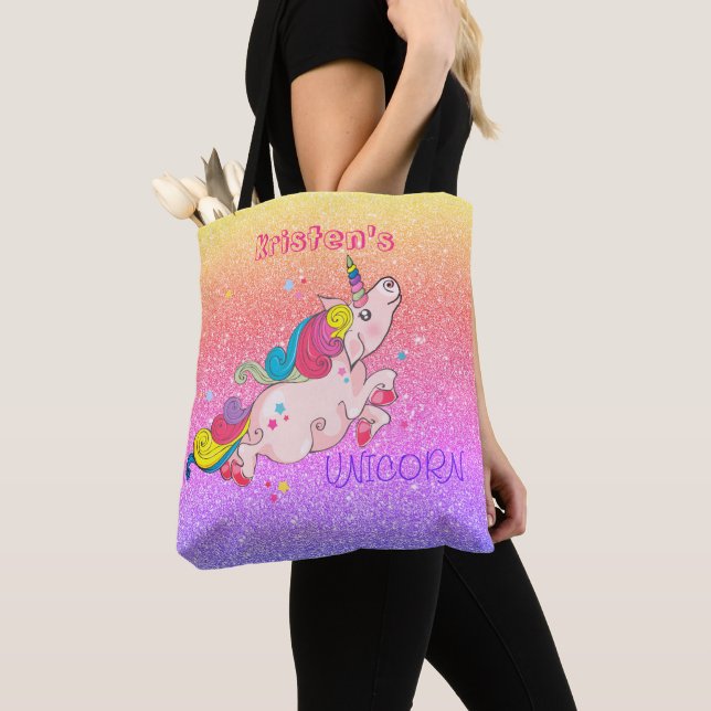 CustomText/ Rainbow Kawaii Unicorn Glitzer Ombre (Von Nahem)