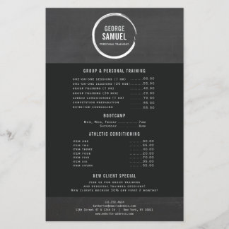 CUSTON CHALK SKETCH LOGO FÜR PERSÖNLICHE TRAINER FLYER