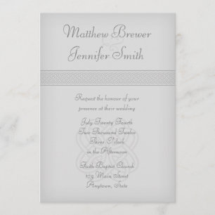 Custon Gray Irish Celtic Knot Wedding Einladung