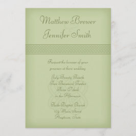 Custon Green Irish Celtic Knot Wedding Einladung