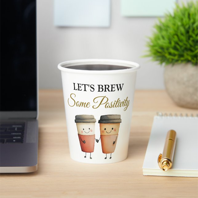 Custoom Text Brew ein paar Positivitätspapier Cup Pappbecher (InSitu)