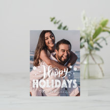 Custum Foto Happy Holidays Typografie Snowflake F