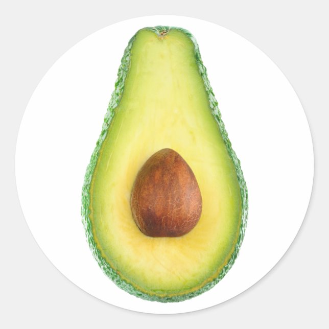 Cut avocado frucht runder aufkleber (Vorderseite)