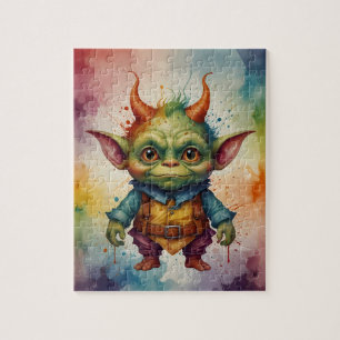 Cut bunt lustig kleiner Goblin Puzzle