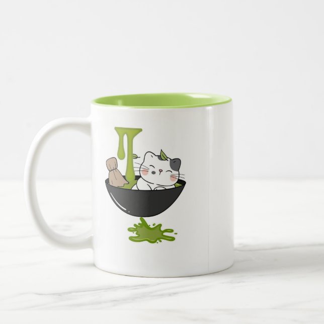 Cut Cat Matcha's Mug Zweifarbige Tasse (Links)