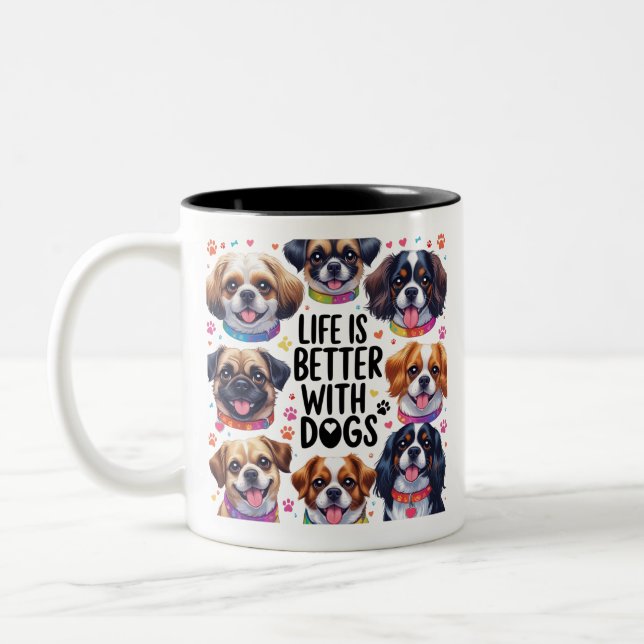 Cut Dog Tasse Lover Geschenk Kaffee Tasse Cup Gesc (Links)
