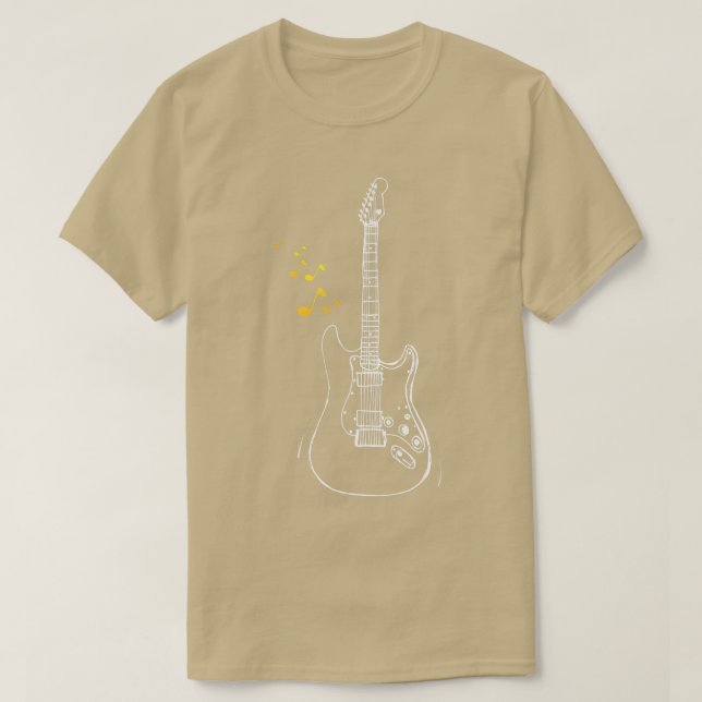 Cut Gitarren Noten, Gitarrist Shirt, Gitarre musik T-Shirt (Design vorne)