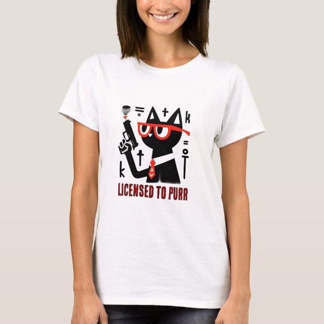 Cut Katze mit lustiger Waffe T-Shirt (Vorderseite)
