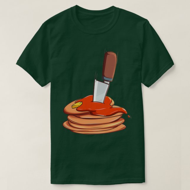 Cut Knife Pancake Halloween Niedlich Food Classic  T-Shirt (Design vorne)