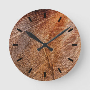 Cut Log Wood Grain Runde Wanduhr