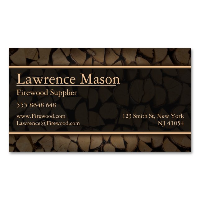 Cut Logs Firewood Supply Business Card Magnetische Visitenkarte (Vorderseite)