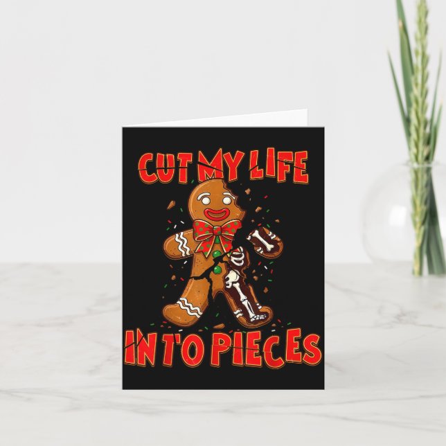 Cut My Life Into Eces Gingerbread Christmas Elder  Karte (Vorderseite)