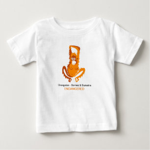 Cut-ORANGUTAN- gefährdete Tiergrafik Baby T-shirt