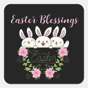 Cut Ostersegnen Bunny Square Sticker