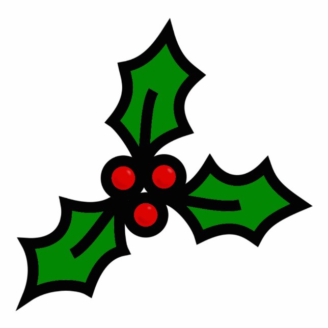 Cut-Out Holly Weihnachtsschmuck Fotoskulptur Ornament (Vorne)