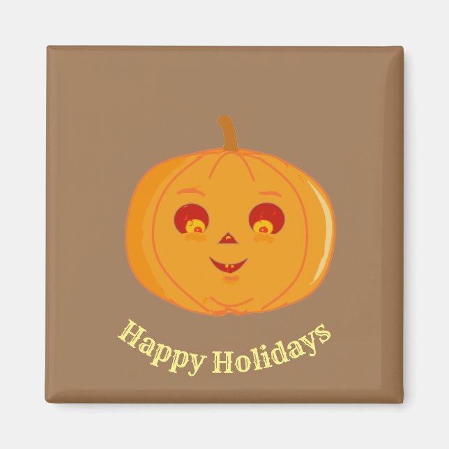 Cut Pumpkin Face Magnet (Vorne)