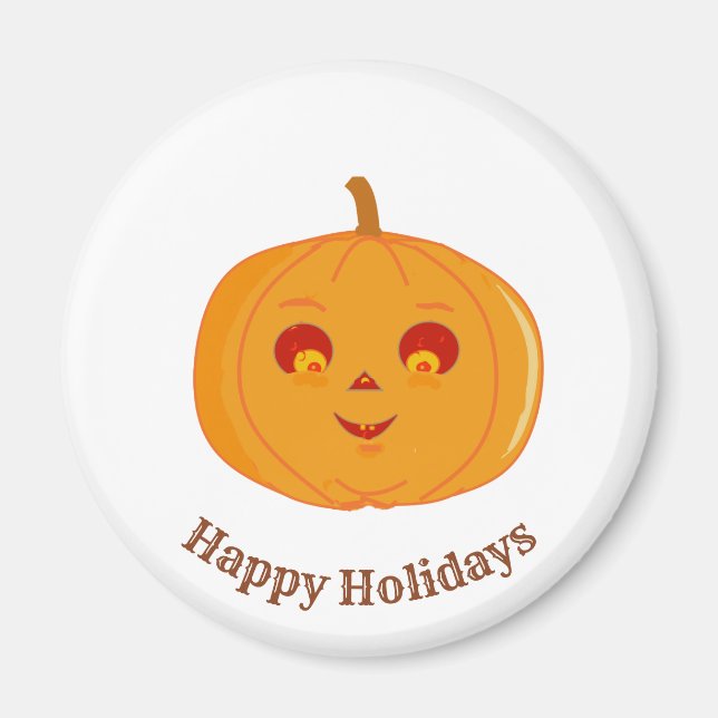 Cut Pumpkin Face Magnet (Vorne)
