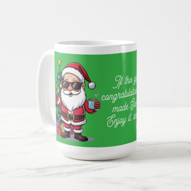 cut Santa Christmas Mug – Funny Holiday Gift  Kaffeetasse (Vorderseite Links)