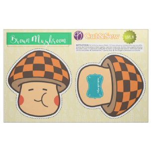 Cut & Sew Brown Mushroom - Easy DIY Project Stoff