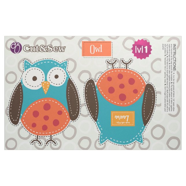 Cut & Sew Patchwork Owl - Easy DIY Project Stoff (Fat Quarter (45,7 x 55,9 cm))
