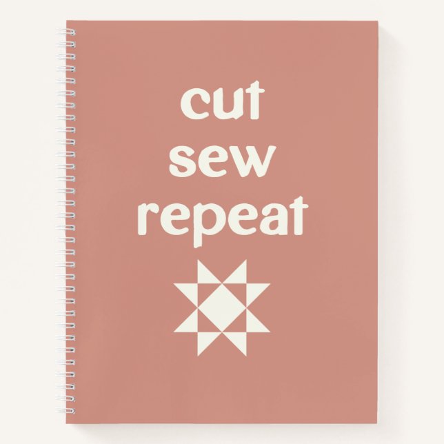 Cut Sew Repeat Quilter's auf Deutsch Notizbuch (Vorderseite)