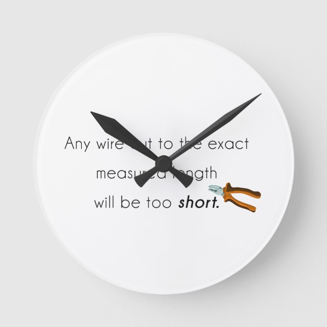 Cut too short! runde wanduhr (Vorderseite)