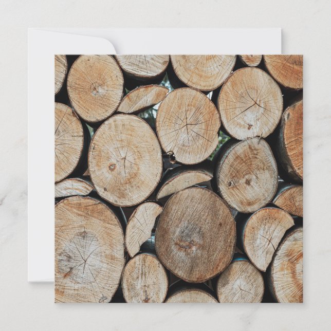 Cut Tree Branch Logs Stacked Pattern Photograph  Karte (Vorderseite)