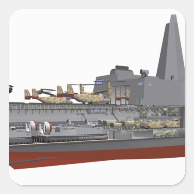 Cutaway-Abbildung Quadratischer Aufkleber (Vorderseite)