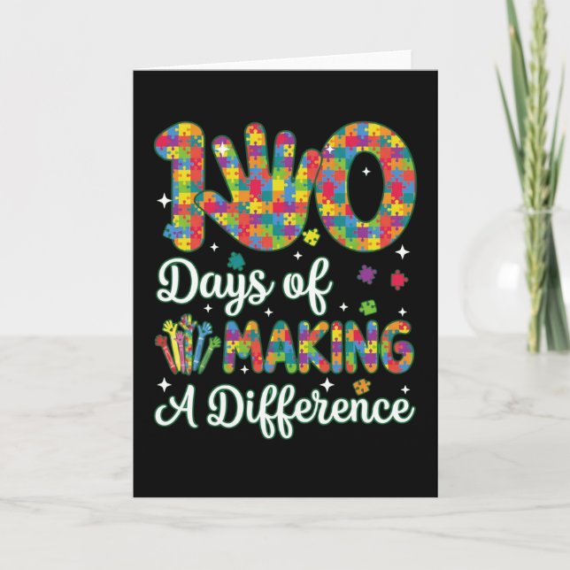 Cute 100 Days Making A Difference Puzzle Inclusion Karte (Vorderseite)