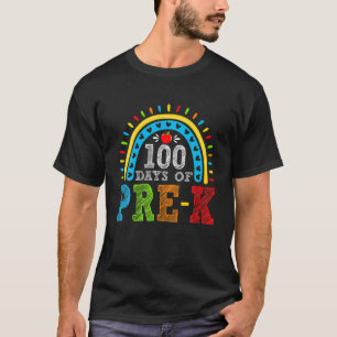 Cute 100 Days Of Pre-K Rainbow 100Th Day Of School T-Shirt