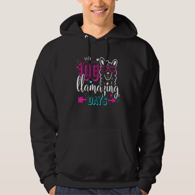 Cute 100 Llamazing Days Llama 100th Day Teacher Ki Hoodie (Vorderseite)